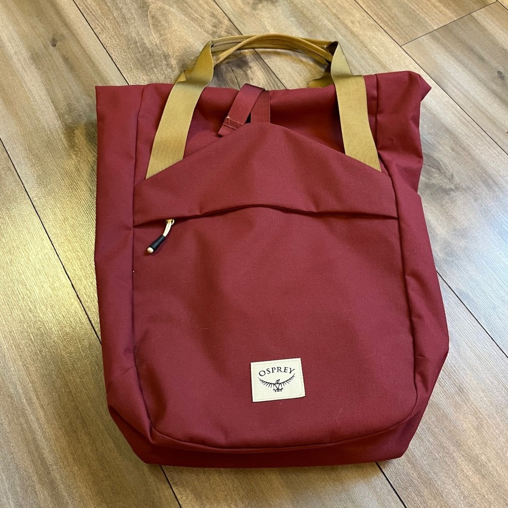 Osprey Arcane Tote Pack Burgundy Red Backpack Shoulder Bag Laptop Sleeve Tote